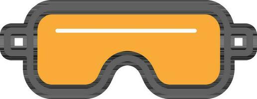 Safety Glasses Flat Icon In Grey And Orange Color. vector