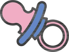 Pacifier Icon In Blue And Pink Color. vector