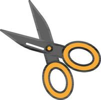 Grey And Orange Scissor Icon On White Background. vector