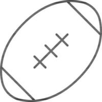 Rugby Football Flat Icon In Linear Style. vector