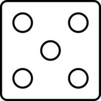 Black Outline Illustration Dice Icon. vector