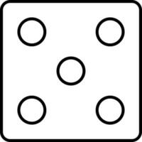 Black Outline Illustration Dice Icon. vector