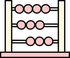 Abacus Icon In Pink And Light Yellow Color. vector