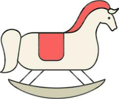 Rocking Horse Icon In Flat Style. vector