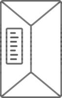 Envelope Barcode Icon In Thin Line Art. vector