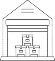 Warehouse Icon In Black Outline vector