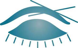 Eyebrow Threading Icon In Blue Color. vector