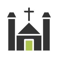 Cathedral icon solid green grey colour easter symbol illustration. vector