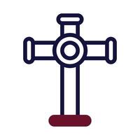 Salib icon duotone maroon navy colour easter symbol illustration. vector