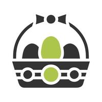 Bucket egg icon solid green grey colour easter symbol illustration. vector