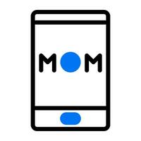 handphone icon duotone blue black colour mother day symbol illustration. vector