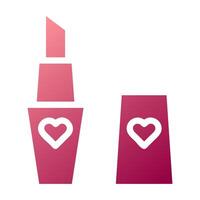 lipstick icon solid gradient red colour mother day symbol illustration. vector