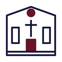 Cathedral icon duotone maroon navy colour easter symbol illustration. vector