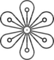 Clivia Flower Icon In Thin Line Art. vector