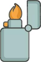 Burning Lighter Grey And Orange Icon. vector