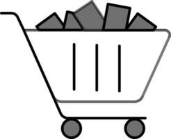 compras carro icono icono en plano estilo. vector