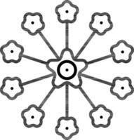 Lantana Flower Flat Icon in Linear Style. vector