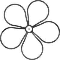 Line Art Flower Icon In Flat Style. vector