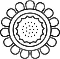 Torch Cactus Flower Line Art Icon. vector