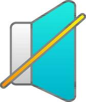 Flat Style Mute Or Close Speaker Yellow And Blue Icon. vector