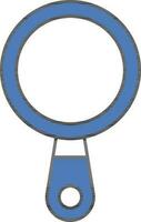 Flat Style Magnifying Glass Icon In Blue And White Color. vector