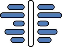 Alignment Page Icon In Blue And White Color. vector