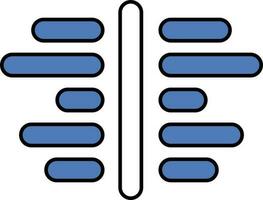 Alignment Page Icon In Blue And White Color. vector