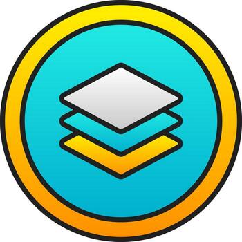 Colorful Layer Symbol On Circle Icon In Flat Style. vector