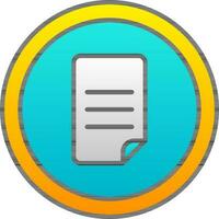 File Or Page Yellow And Blue Circle Icon. vector