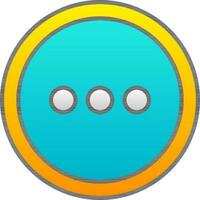 Gradient Yellow And Blue More Button Icon. vector
