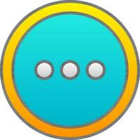 Gradient Yellow And Blue More Button Icon. vector