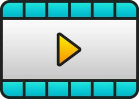 Play Video Reel Yellow And Blue Icon. vector