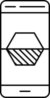 Half Mobile Contrast Icon In Linear Style.