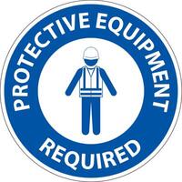 Symbol Floor Sign, Protective Equipment Required vector