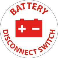 Battery Disconnect Switch Sign On White Background vector