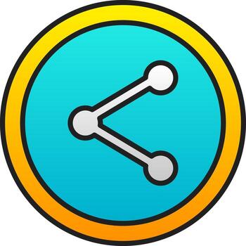 compartir botón icono en amarillo y azul color. vector