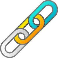 Colorful Chain Or Link Icon In Flat Style. vector