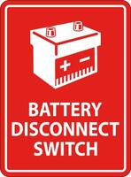 Battery Disconnect Switch Sign On White Background vector