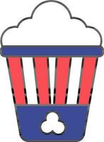 Colorful Popcorn Icon In Flat Style. vector