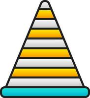 Colorful Signal Cone Icon In Flat Style. vector