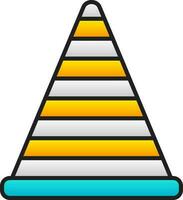 Colorful Signal Cone Icon In Flat Style. vector