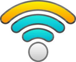 Gradient Yellow And Blue Wifi Icon Or Symbol. vector