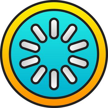 Gradient Blue And Yellow Loading Symbol On Circle Background. vector