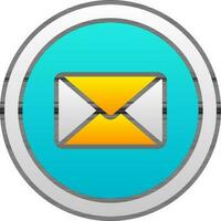 Mail Or Envelope Symbol On Circle Icon In Gradient Blue And Yellow Color. vector