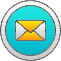 Mail Or Envelope Symbol On Circle Icon In Gradient Blue And Yellow Color. vector