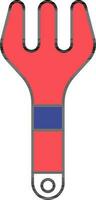 Fork Icon In Red And Blue Color. vector