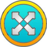 Expand Or Extend Gradient Yellow And Blue Icon. vector