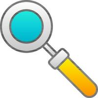 Zoom Or Search Yellow And Blue Icon In Flat Style. vector