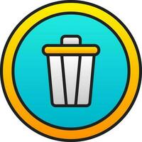Delete Button Gradient Blue And Yellow Icon. vector