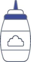 Sauce Bottle Icon In White And Blue Color. vector